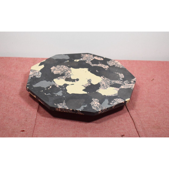 Diane von Furstenberg DVF Target Neutral Marble Stone Lazy  DVF Neutral Marble Stone Lazy Susan Serving Stand